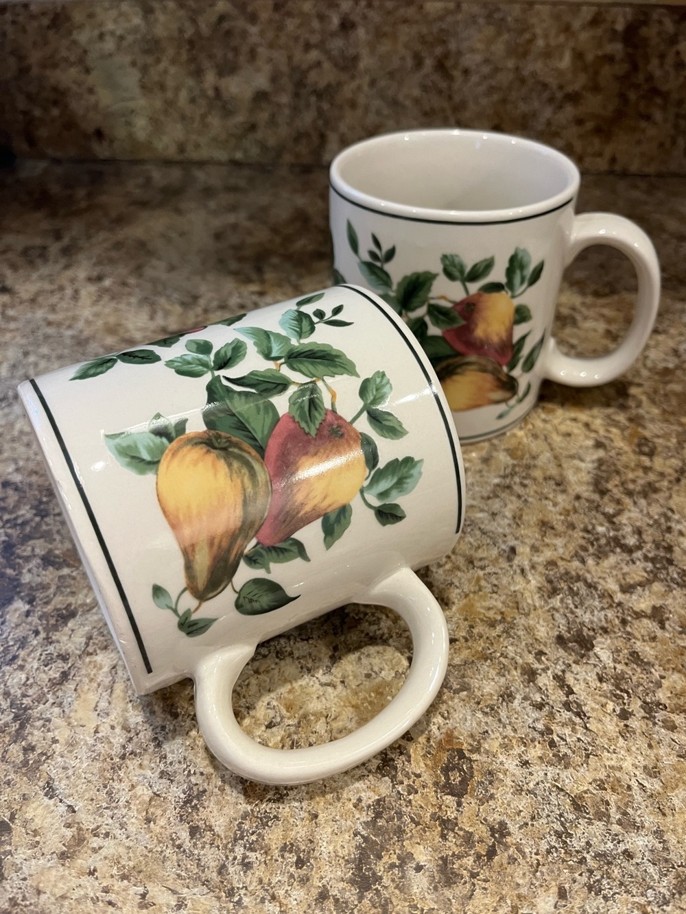 Sakura Sonoma Coffee Mugs Fruit Patterned 12 oz. set of 2 - Picture 5 of 12